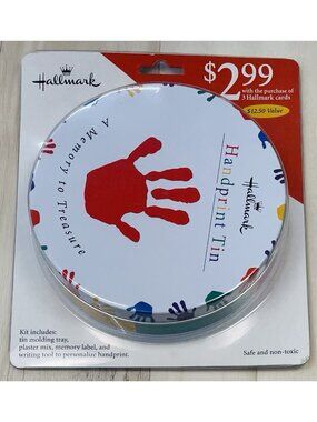 HALLMARK Plaster Molding Foot HANDPRINT TIN A Memory to Treasure PR3039 NIP NEW
